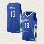Jordan Nwora NO 13 Camiseta Milwaukee Bucks Ciudad 2022-23 Azul