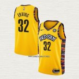 Julius Erving NO 32 Camiseta Brooklyn Nets Ciudad 2020-21 Amarillo