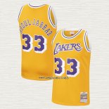 Kareem Abdul-Jabbar NO 33 Camiseta Los Angeles Lakers Mitchell & Ness 1984-85 Amarillo
