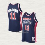 Karl Malone NO 11 Camiseta USA 1992 Azul