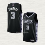 Keldon Johnson NO 3 Camiseta San Antonio Spurs Statement 2022-23 Negro