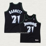 Kevin Garnett NO 21 Camiseta Minnesota Timberwolves Classic Negro