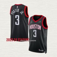 Kevin Porter Jr NO 3 Camiseta Houston Rockets Statement 2023-24 Negro