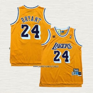 Kobe Bryant NO 24 Camiseta Los Angeles Lakers Retro Amarillo