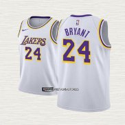 Kobe Bryant NO 24 Camiseta Nino Los Angeles Lakers Association 2018-19 Blanco