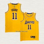 Kyrie Irving NO 11 Camiseta Los Angeles Lakers 75th Anniversary 2021-22 Amarillo