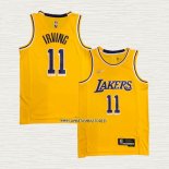 Kyrie Irving NO 11 Camiseta Los Angeles Lakers 75th Anniversary 2021-22 Amarillo