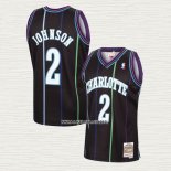Larry Johnson NO 2 Camiseta Charlotte Hornets Mitchell & Ness 1992-93 Negro