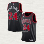 Lauri Markkanen NO 24 Camiseta Chicago Bulls Statement 2020-21 Negro