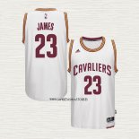 LeBron James NO 23 Camiseta Cleveland Cavaliers Retro Blanco2