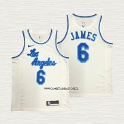 LeBron James NO 6 Camiseta Los Angeles Lakers Classic 2019-20 Blanco