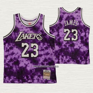 Lebron James NO 23 Camiseta Los Angeles Lakers Galaxy Violeta