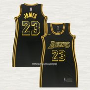 Lebron James NO 23 Camiseta Mujer Los Angeles Lakers Negro