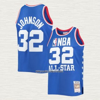 Magic Johnson NO 32 Camiseta All Star 1985 Azul