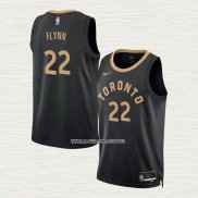 Malachi Flynn NO 22 Camiseta Toronto Raptors Ciudad 2022-23 Negro