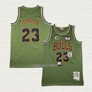 Michael Jordan NO 23 Camiseta Chicago Bulls Mitchell & Ness 1997-98 Verde2