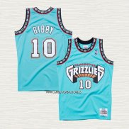 Mike Bibby NO 10 Camiseta Memphis Grizzlies Hardwood Classics Throwback Verde