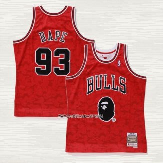 NO 93 Camiseta Chicago Bulls Hardwood Classics Bape Rojo