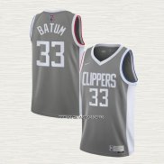 Nicolas Batum NO 33 Camiseta Los Angeles Clippers Earned 2020-21 Gris