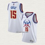 Nikola Jokic NO 15 Camiseta Denver Nuggets Earned 2020-21 Blanco