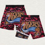 Pantalone Philadelphia 76ers Mitchell & Ness Naranja Rojo Negro