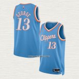 Paul George NO 13 Camiseta Los Angeles Clippers Ciudad 2021-22 Azul