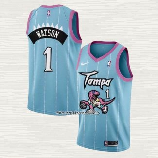 Paul Watson NO 1 Camiseta Toronto Raptors Ciudad 2020-21 Rosa Azul