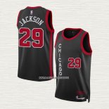 Quenton Jackson NO 29 Camiseta Chicago Bulls Ciudad 2023-24 Negro