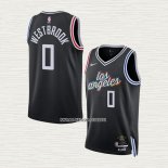 Russell Westbrook NO 0 Camiseta Los Angeles Clippers Ciudad 2022-23 Negro