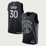 Stephen Curry NO 30 Camiseta Golden State Warriors Ciudad Negro