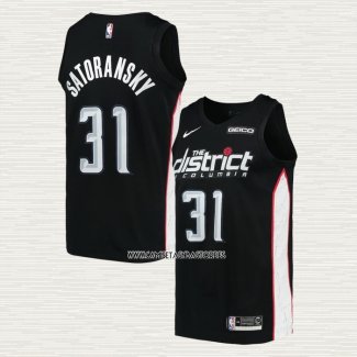 Tomas Satoransky NO 31 Camiseta Washington Wizards Ciudad 2018-19 Negro