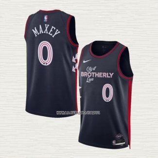 Tyrese Maxey NO 0 Camiseta Philadelphia 76ers Ciudad 2023-24 Azul