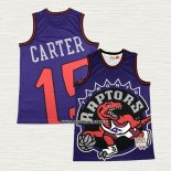Vince Carter NO 15 Camiseta Toronto Raptors Mitchell & Ness Big Face Violeta