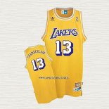 Wilt Chamberlain NO 13 Camiseta Los Angeles Lakers Retro Amarillo