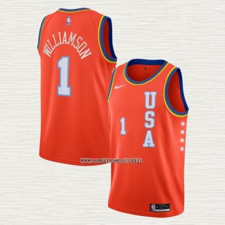 Zion Williamson Camiseta 2020 Rising Star USA Naranja