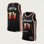 AJ Griffin NO 14 Camiseta Atlanta Hawks Ciudad 2022-23 Negro