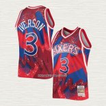 Allen Iverson NO 3 Camiseta Philadelphia 76ers Mitchell & Ness 1997-98 Rojo