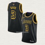 Anthony Davis NO 3 Camiseta Los Angeles Lakers Ciudad 2019 Negro