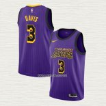 Anthony Davis NO 3 Camiseta Los Angeles Lakers Ciudad 2019 Violeta