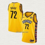 Biggie NO 72 Camiseta Brooklyn Nets Ciudad 2020-21 Amarillo