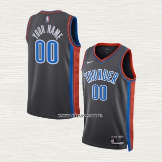 Camiseta Oklahoma City Thunder Personalizada Ciudad 2022-23 Gris