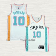 DeMar DeRozan NO 10 Camiseta San Antonio Spurs Ciudad 2021-22 Blanco