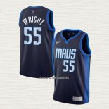 Delon Wright NO 55 Camiseta Dallas Mavericks Earned 2020-21 Azul