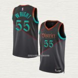 Delon Wright NO 55 Camiseta Washington Wizards Ciudad 2023-24 Negro