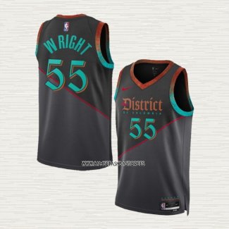 Delon Wright NO 55 Camiseta Washington Wizards Ciudad 2023-24 Negro