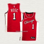Derrick Rose NO 1 Camiseta Chicago Bulls Ciudad 2021-22 Rojo