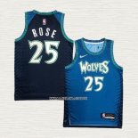 Derrick Rose NO 25 Camiseta Minnesota Timberwolves Ciudad 2021-22 Azul