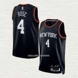 Derrick Rose NO 4 Camiseta New York Knicks Select Series Negro