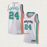 Devin Vassell NO 24 Camiseta San Antonio Spurs Ciudad 2021-22 Blanco