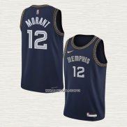 Ja Morant NO 12 Camiseta Memphis Grizzlies Ciudad 2021-22 Azul